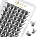 QUEWEL Lash Clusters 72 Pcs Cluster Lashes Wide Stem Eyelash Clusters C/D Curl 8-16mm DIY Eyelash Extensions Mega Style for Self Easy To Use at Home (Mega-D-16)