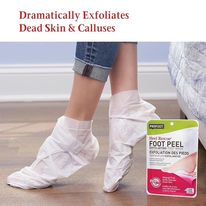 Foot Peel, Exfoliating Heel Rescue Booties, 1 Pair, Foot Mask for Dry Cracked Feet, Calluses & Dead Skin, Botanical Blend for Smoother, Softer Heels, Easy, No Mess 60-Minute Home Foot Care (Pack of 2)