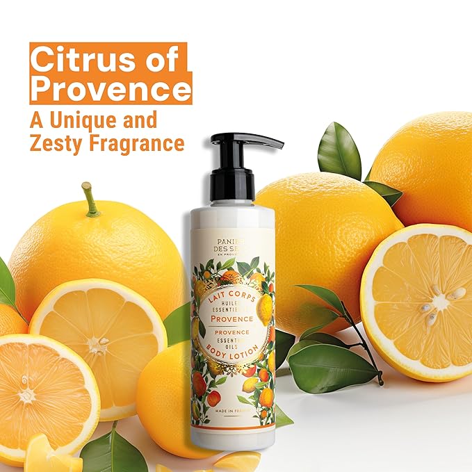 Panier des Sens – Citrus Hand & Body Lotion for Dry Skin - Hydrating Body Cream for Women - Nourishing Fluid Body Moisturizer Shea Butter & Olive Oil - 97% Natural Ingredients Body Care - 8.45 Floz