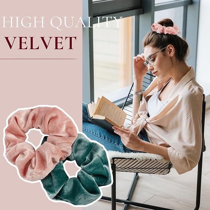 12 Pcs Scrunchies for Women, Velvet Hair Scrunchie Bulk, Girls Hair Accessories for Ponytail Holder, Colorful Hair Scrunchies for Girls Party Favors(Vintage Colorful)