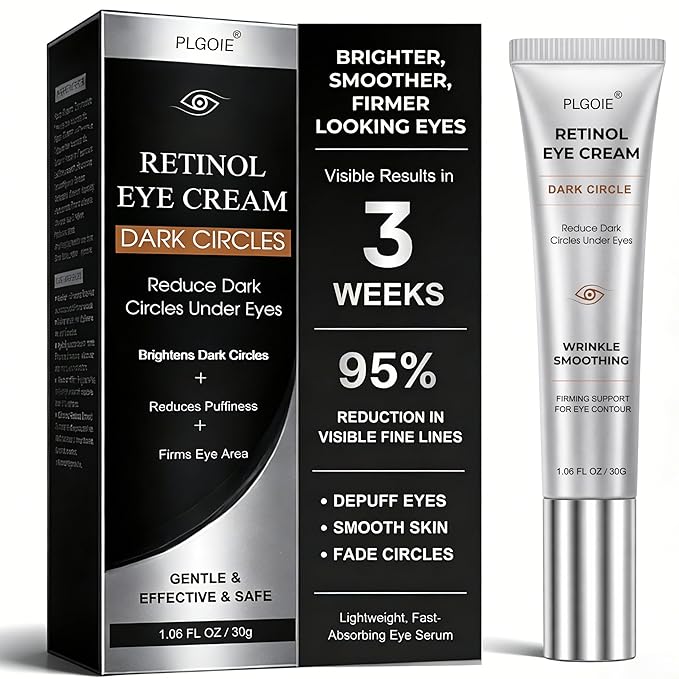 Retinol,Caffeine & Peptides Under Eye Serum, Fast Absorbing, Instant Firming,Correction for Puffy Eye Bags Fine Lines Dark Circles Wrinkles – Anti-Aging Wrinkle Remover