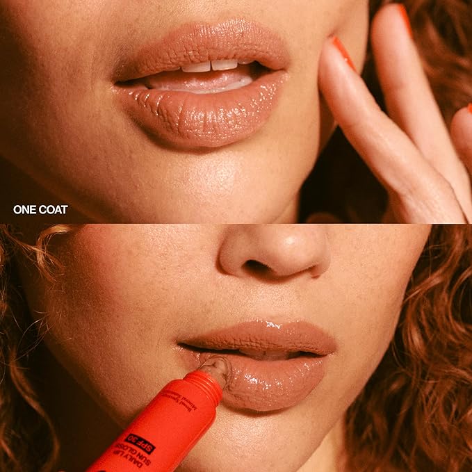 Daily Lip Sun Gloss SPF 30 in Iced Coffee (.59 Oz), Made with clean Ingredients like Mango Butter & Rosehip Oil for Nourishing and Hydrating, Hyaluronic acid for plumping, Glossy, modern neutral color