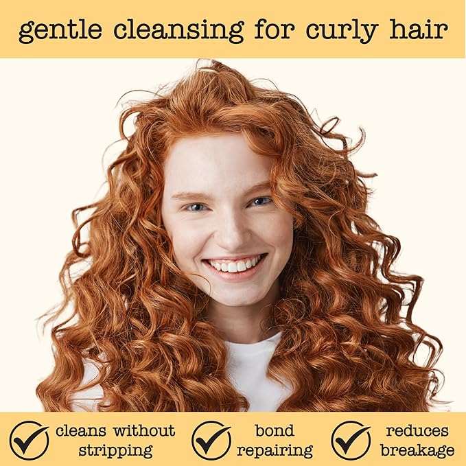 SAUCE Honey + Shea Bond Repair Curly Hair Shampoo,10.5 Fl Oz, Gently Cleanses & Controls Frizz, Helps Repair Damage & Reduce Breakage with Biotin & Functional Keratin, No Sulfates & Parabens