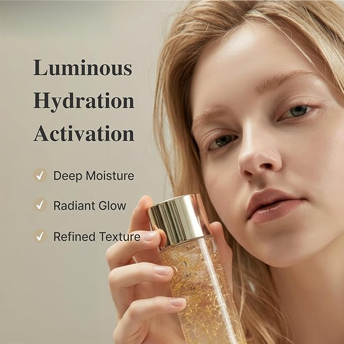 ODEAR EGF Gold Bead Essence Toner – Lightweight Hydrating Formula with Visible Gold Beads, Collagen & Ceramides for Smooth, Balanced, Radiant-Looking Skin (125ml / 4.22 fl. oz.)