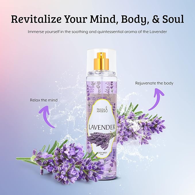 Home Spa Gift 10oz Deep Moisturizing Fragrance Body Lotion & 8 oz. Fine Fragrance Body Mist Set Luxury Self-Care Combo for Women and Girls (Lavender) – Mother's Day Gift for Mom