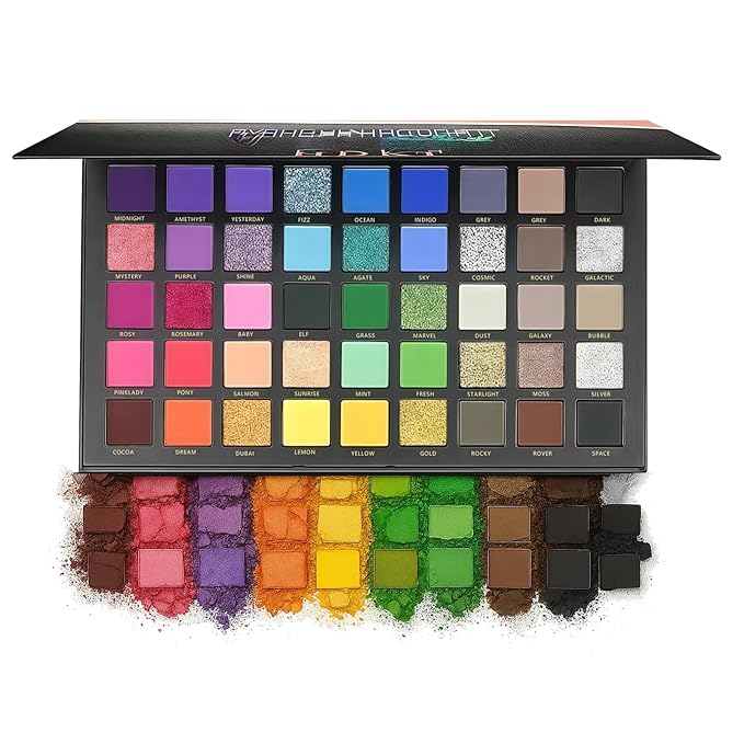 K'APEINE Colorful Eyeshaow Palette, 45Colors Matte Shimmer Eyeshadow Metallic Eye Shadow Palettes Professional Rainbow Makeup Pallet Long Lasting Blendable Make Up Eye Shadows Cosmetics for Women
