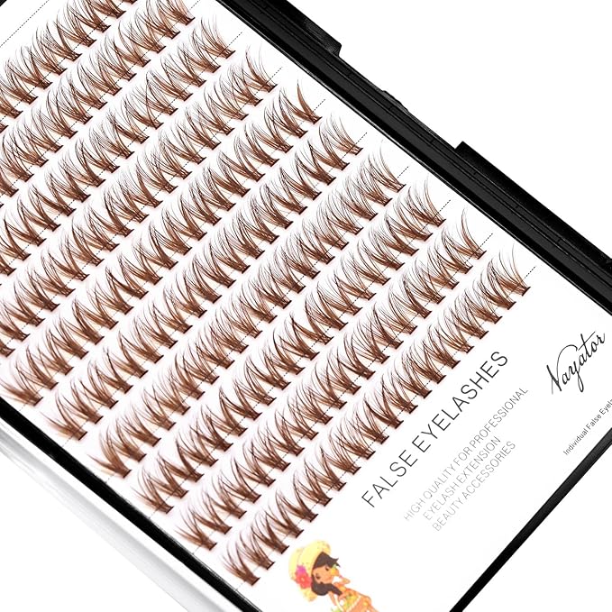 →VAYATOR False Eyelashes 3Styles D Curl 10-18mm 200Pcs To Choose Lashes Extensions Cluster Individual Lash Extensions Reusable False Eyelashes Easy Grafting (Dark Brown-D Curl-10mm)