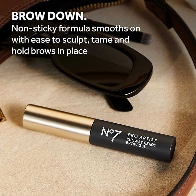No7 Pro Artist Clear Eyebrow Gel - Lightweight Brow Gel to Sculpt, Tame & Set - Flexible Formula for All Brow Colors - Effortlessly Tames Stray Hairs and Holds Brows in Place - Clear (0.16 fl oz)