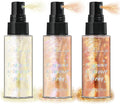 Noerrors 3pcs Body Glitter Spray Set Holographic Liquid Highlighter Glow Shimmer Mist Luminizer Sparkles Shinny Illuminator Multichrome Iridescent Makeup for Hair Body Face -Rose Gold Bronze White