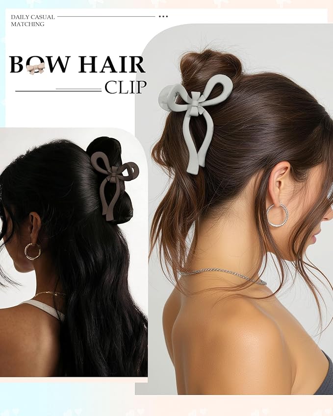 4 PCS Bow Hair Clips for Women Bow Claw Clip 5" Extra Large Hair Claw Clips for Thick and Long Hair Cute Bows Big Clip Mother’s Day Gift for Mom