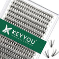 KEYYOU Lash Clusters 300pcs Individual Lashes, 30D 0.07D Curl 9-18MIX DIY Eyelash Extension, Soft & Natural Volume Cluster Lashes with Large Tray