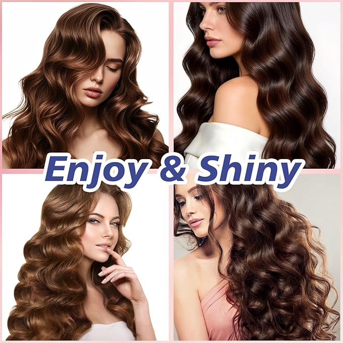 Heatless Curls Overnight Headbands for Women, Hair Rollers with Scrunchies and Clip, Soft Velvet Heatless Hair Curler for Long Hair, No Heat Damage to Hair (Brown)