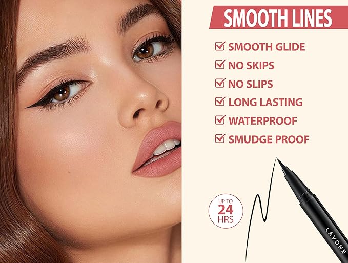 LAVONE Hair-Like Eyebrow Pen Makeup kit, Eyebrow Pencils for Women with Waterproof Microblading Eyebrow Pencil, Eyebrow Pomade, Eyeliner and Eyebrow Brush, Create Full, Natural Brows, Grey