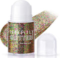 HOSAILY Roll-on Gold Green Purple Body Glitter Gel for Face Hair, Mardi Gras Face Paint Glitter Mermaid Makeup, Sparkling Chunky Sequins Festival Carnival St Patricks Day Party Rave Accessories