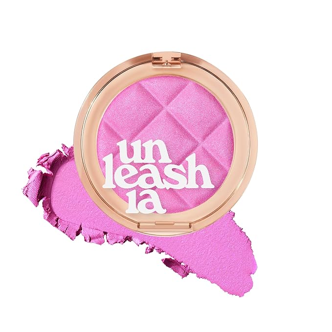 UNLEASHIA Dough Dough Waffle Blush Blush, Pressable Bouncy Jelly Texture, Cream-to-Powder Blush with Shimmer, Lightweight & Long-Lasting, Glowy Radiant Cheeks (No.2 Icy Berry)