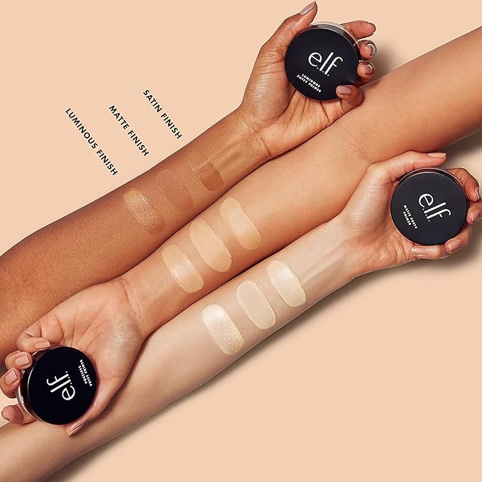 e.l.f. Matte Putty Primer, Skin Perfecting, Lightweight, Oil-free formula, Mattifies, Absorbs Excess Oil, Fills in Pores and Fine Lines, Soft, Matte Finish, All-Day Wear, 0.74 Oz