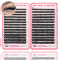 Lash Clusters Kit, 560 Pcs Eyelashes Clusters Kit 9-16mm Individual Lash Extension Kit D Curl Fluffy Wispy False Eyelashes (80D+100D, Lash Clusters)