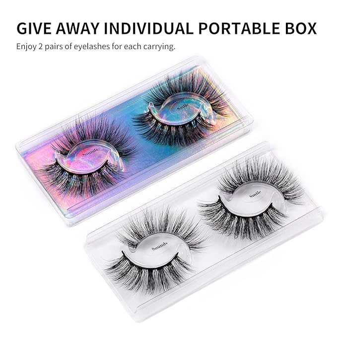 DYSILK Mink Lashes - Fluffy False Eyelashes, 12 Pairs, 12 Styles, Mixed Lash Extension, D Curl, Wispy, Natural Look, Pack