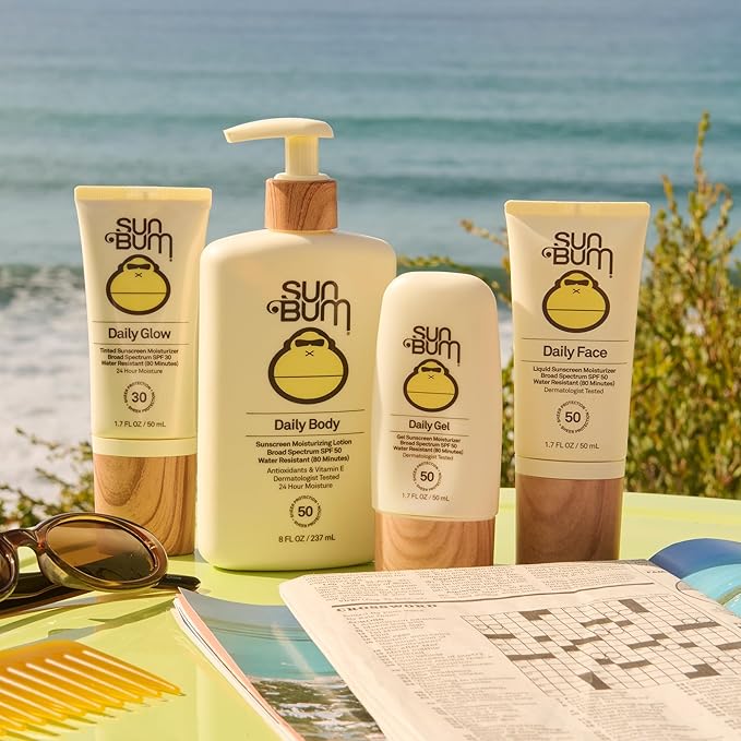 Sun Bum Daily SPF 30 Glow Sunscreen Face Lotion-Moisturizing Facial Sunscreen-Tinted-Dewy Finish-Hawaii 104 Act Compliant (Made without Octinoxate&Oxybenzone)-Travel Size-1.7 oz,(Pack of 2)