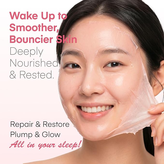 Dongyu Collagen Night Wrapping Mask: Overnight Collagen Peel Off Mask - Achieve Glass Skin with Elasticity & Hydration - Renews Skin Balance Night After Night - For All Skin Types (2.53 fl.oz)