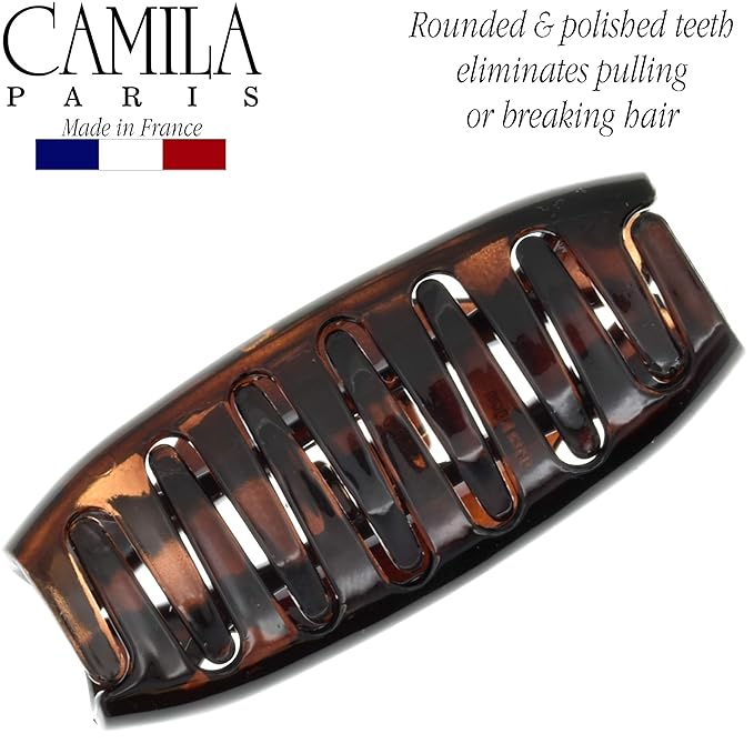 Camila Paris CP1562 French Hair Clip for Women Tortoise Shell Small Girls Hair Claw Clips Jaw Fashion Durable Styling Hair Accessories for Women, Strong Hold No Slip Grip, Made in France