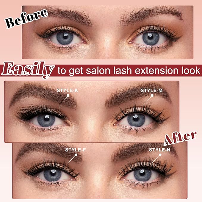 Higu clace 4Pairs Magnetic Eyelashes with Applicator Soft Magnetic Lashes Natural Look Wispy Magnet Lashes Without Eyeliner Easy to Wear and Remove(DJCX-B04)