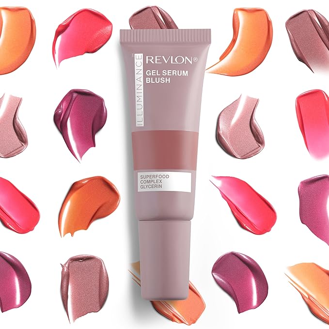 Revlon Illuminance Gel Serum Blush, Visibly Plump Cheeks, Dewy Finish and Hydrates All Day, 130 Beaming Coral, 0.37 fl oz.