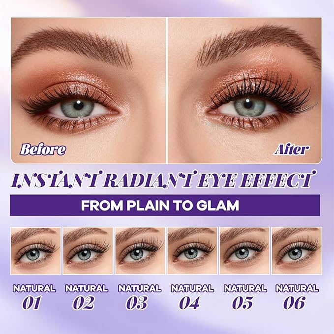 B&Q Natural Lash Clusters 06 - Cluster Eyelash Extensions, Pestañas Postizas Naturales Style Eyelashes Comfort Fit - Day-to-Night Natural Effect - Office & Date Ready For Effortless Beauty(8-16mix)