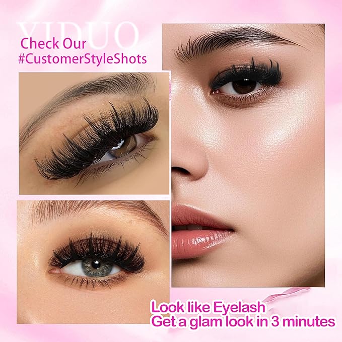 YIDUO Lashes Clusters Kit Bottom Lashes with Spikes 100D Cluster Eyelash Extensions Kit 10-120mm Volume Manga DIY Individual Strips Lashes Thick with Lash Bond and Seal Tweezers Remover