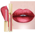 Depuplum Red Lipsticks for Women Metallic Lipstick Long Lasting Shimmer Lip Gloss Metal Shine Glitter Waterproof Lipsticks Full Coverage Lip Color for Mother's Day,DP105 Red Riot