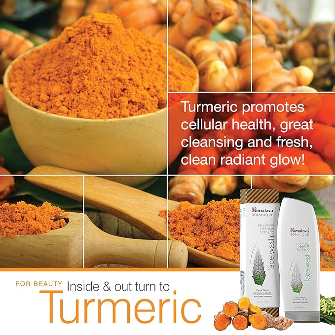 Himalaya Botanique Balancing Neem & Turmeric Face Wash, Dermatologically Tested, Vitamin E, Vegan, Cruelty Free, Paraben Free, SLS Free, 5.07 Fl Oz, 2 Pack