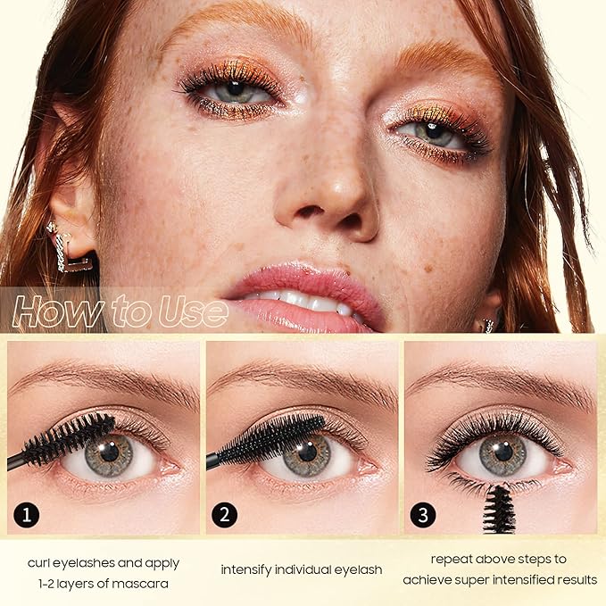 Volume and Length Liquid Mascara - Lengthening & Thickening Softer Fuller Lashes Black Mascara 5x Longer Washable, Curling Eyelashes and Fast Dry, Create Charming Eye Makeup (Black)
