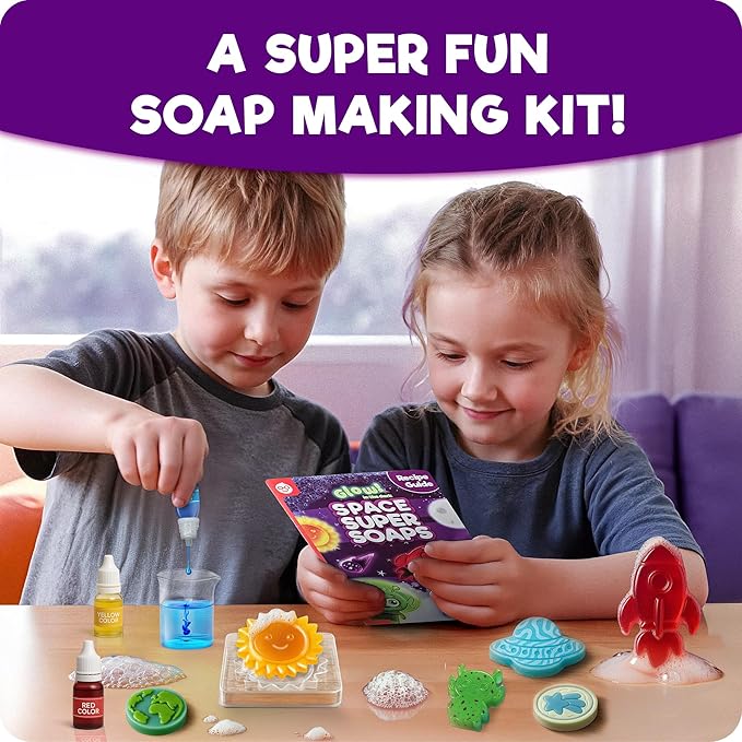 Doctor Jupiter Glow in The Dark Space Soap Making Kit for Kids Ages 4+ | Birthday Gift Ideas for Boys & Girls 4 5 6 7 8 12 Year Old, Space Craft Toys