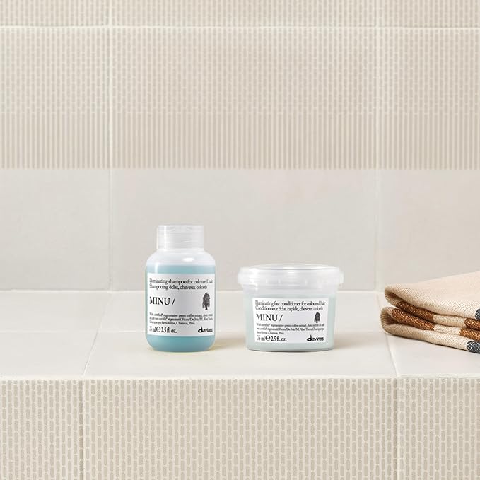 Davines MINU Discovery Kit, Travel Size Set with Color-protecting Shampoo & Conditioner for Cosmetically Colored Hair