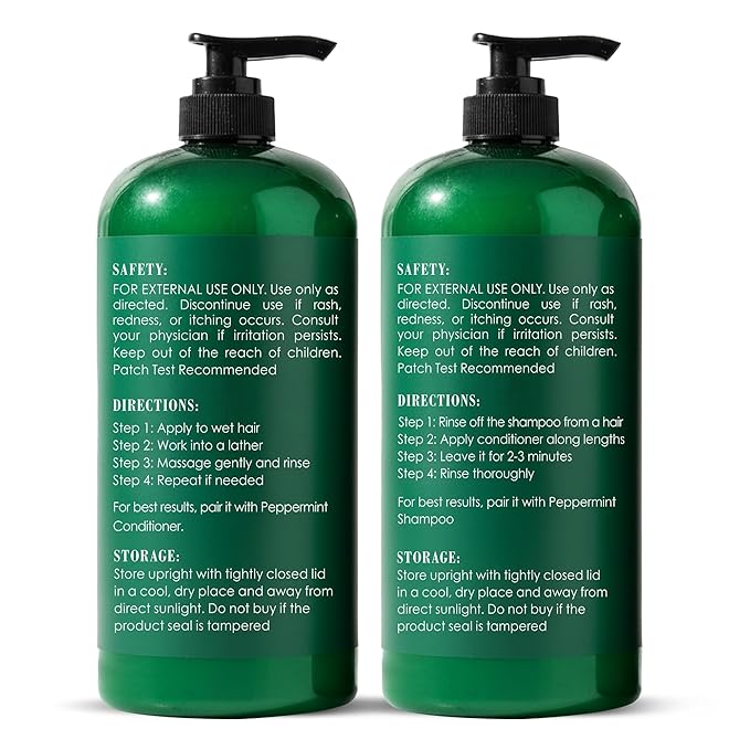 Botanic Hearth Peppermint Oil Shampoo And Conditioner Set | Hair Blooming Formula With Keratin | Fights Hair Loss | Sulfate Free For Men And Women | 16 Fl Oz X 2