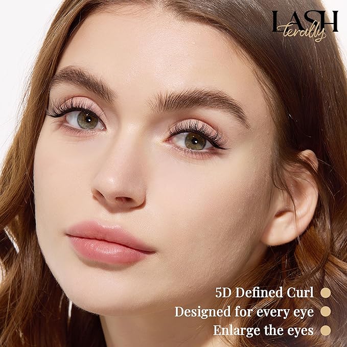 Self Adhesive Eyelashes Glue Free Easy Removal lash Extensions Natural Classic Wispy Winks 10-14mm Version 5D Upgrade D Curl Thick Press on Natural False Eyelashes 90 Lash Clusters Kit