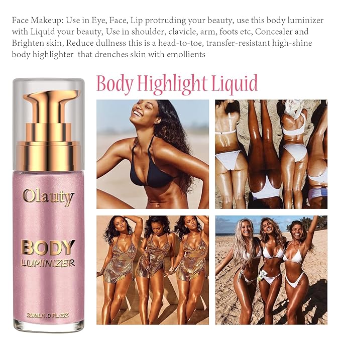 Firstfly Waterproof Moisturizing Light Shimmer Glow Illuminator - Face & Body Highlighter (#04 Soft Pink)