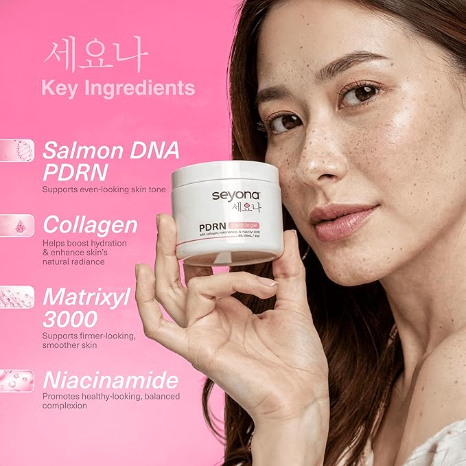 Advanced PDRN Peptide Gel – Salmon DNA Collagen Moisturizer with Matrixyl 3000, Niacinamide & Peptide Complex – Lightweight Korean Skincare Beauty Face Gel for Firm, Radiant-Looking Skin – 2oz