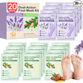 BESNEL 12Pack Moisturizing＆8Pack Foot Peeling Foot Mask, Teacher Appreciation Gifts, Hydrating Foot Masks Dry Cracked Feet,Soothing Moisturizer Socks Repair Rough Heels＆Baby Soft Feet(20p)