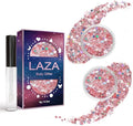 Laza Body Glitter,2 Jars Pink Holographic Chunky Sequins with Glitter Glue Perfect for Women Eyeshadow Makeup Face Paint Festival Rave Outfit Hair Accessories Carnival Party Costumes - Sakura Stardust