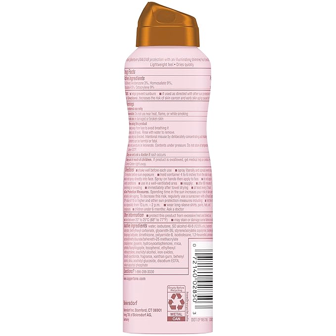 Coppertone Glow Shimmering Sunscreen Spray with Broad Spectrum SPF 50, 5 oz