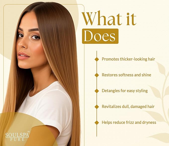 SOULSPA PURE Castor Oil & Black Seed Biotin Shampoo and Conditioner Set - Sulfate Free Nourishing Formula for Thinning Hair & Dry Scalp - Deep Moisture for Men & Women - Made in USA - 16 fl oz Each