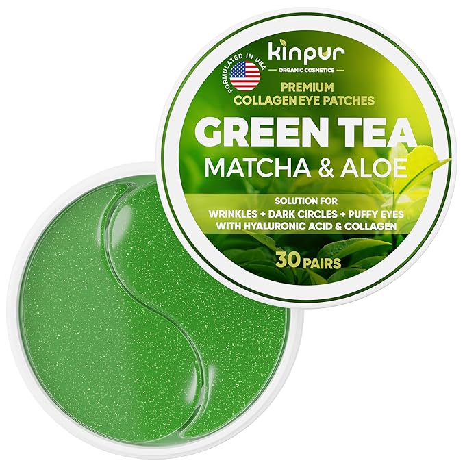 60 PCS Under Eye Patches for Puffy Eyes and Dark Circles & Eye Bags with Green Tea Matcha & Aloe - Natural Skincare Hydrating Eye Masks with Hyaluronic Acid to Refresh, Soothe & Revitalize