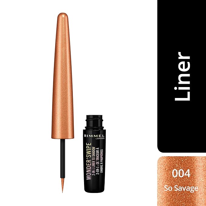 Rimmel London Wonder Swipe 2-in-1 Liner to Shadow - 004 So Savage Eyeliner Women 0.06 oz