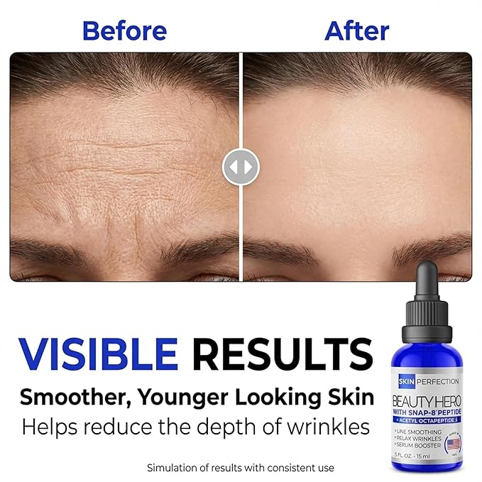 Skin Perfection Snap 8 Peptides Serum for Face - Anti Aging Peptide Serum for Fine Lines & Wrinkles - Diy Peptide Face with Hyaluronic Acid Crows Feet Diy Mix with Any Skincare 0.5oz