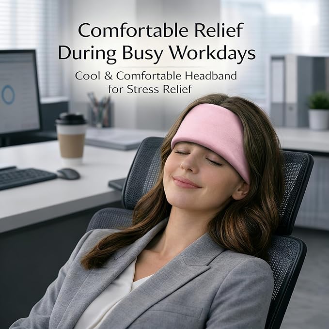 Migraine Relief Cap - Cooling Headache Ice Pack Mask Headband - Cold Gel Head Hat Neck WrapEye Mask - Soothing Relief Products for Hangover, Stress & Tension - Thoughtful Gifts