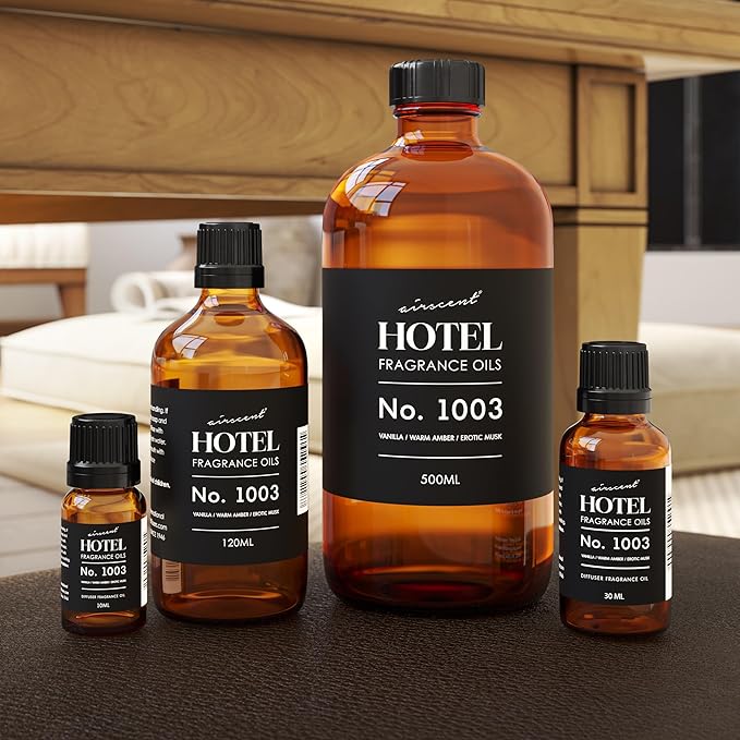 AirScent Hotel Diffuser Oil No. 1003 Inspired by The Asian Garden Las Vegas Hotel Scent - Premium Fragrance Oil for Ultrasonic and Waterless Diffusers and Crafting - 500 mL, 16.9 fl oz Glass Bottle