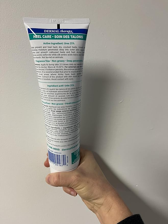 Dermal Therapy - Heel Care Cream, Foot Cream for Dry Cracked Heels, Intense Foot Moisturizer with Urea and AHA, Foot Lotion with Non-Greasy Formula, 300g