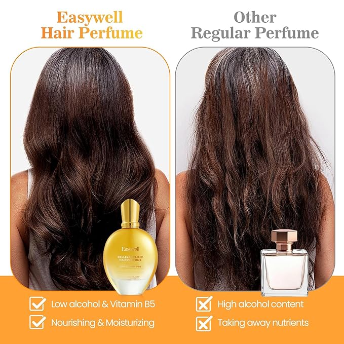 EASYWELL Hair Perfume for Women, Leave In Conditioner Spray, Mothers day gifts, Hair Spray Women with Vitamin B5, Floral, 2.5 Fl Oz