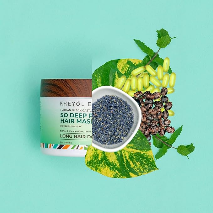 Kreyol Essence – 8 Oz DEEP CONDITIONER MASK, Scalp Care Reduce Shed + Repair Hair Mask, Overnight Moisture Mask